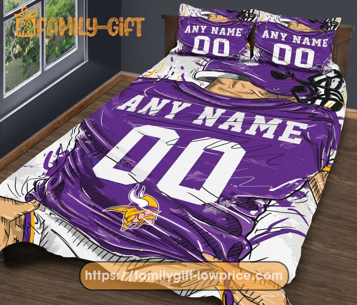 Personalised Football Gift Cute Bed Sets Minnesota Vikings Jersey NFL  Football Bedding Set for Fan - Gifts From The Heart At Prices You'll Love
