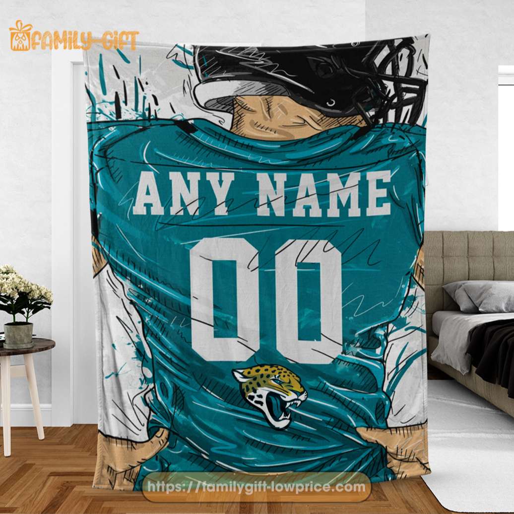 Cute Blanket Jacksonville Jaguars Jersey NFL Blanket - Personalized Blankets  with Names - Custom NFL Jersey - Gifts From The Heart At Prices You'll Love