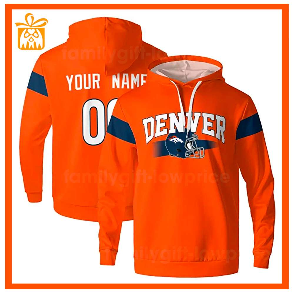 Custom NFL Hoodie Denver Broncos Hoodie Mens & Womens - Gifts for Football Fans