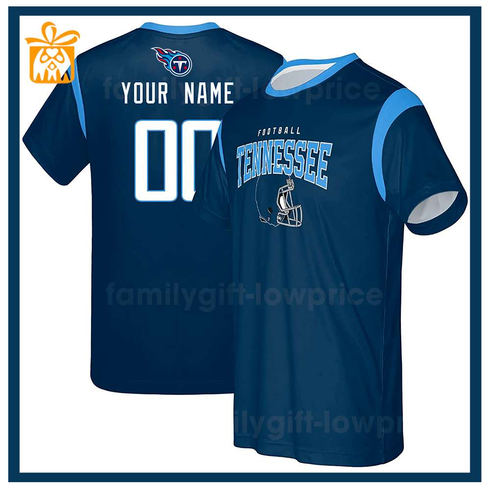 Custom Football NFL Titans Shirt for Men Women - Tennessee Titans American Football Shirt with Custom Name and Number