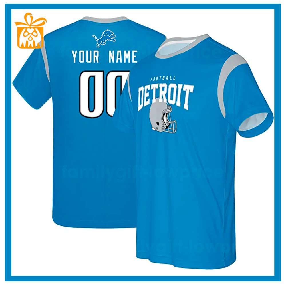 Custom Football NFL Detroit Lions Shirt for Men Women - Lions American Football Shirt with Custom Name and Number