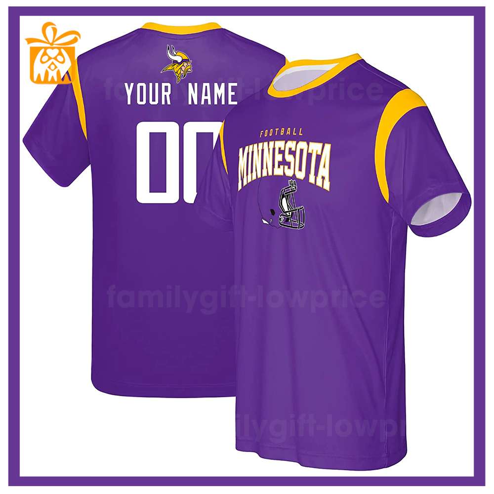 Custom Football NFL Minnesota Vikings Shirt for Men Women - Vikings American Football Shirt with Custom Name and Number