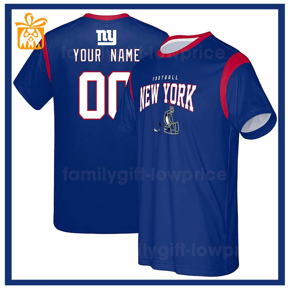 Custom Football NFL New York Giants Shirt for Men Women - Giants American Football Shirt with Custom Name and Number