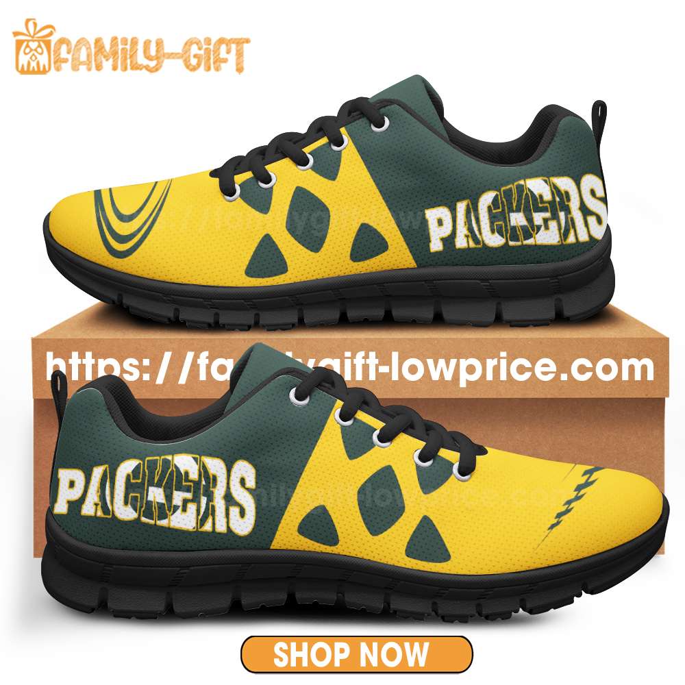 Personalized Name NFL Green Bay Packers Flame Logo Max Soul Shoes Gift Fans  - Freedomdesign