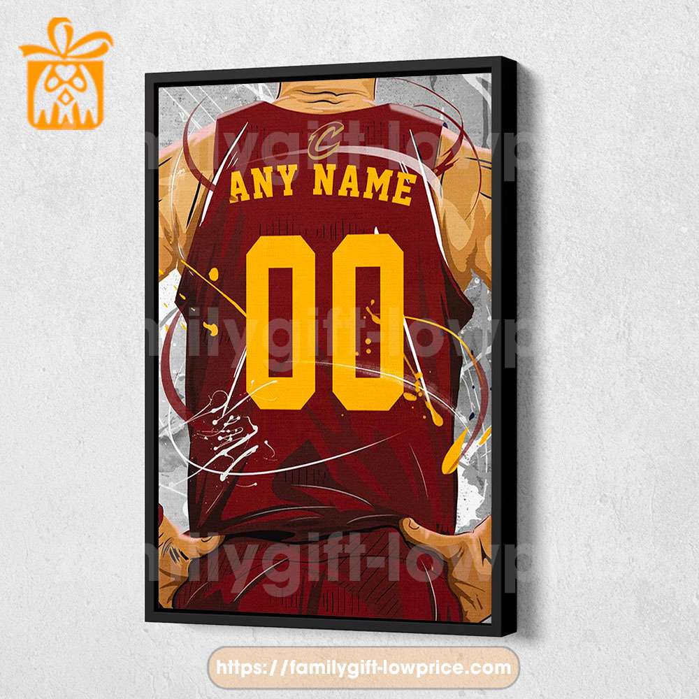 Cleveland Cavaliers Basketball Jersey Personalised Name Poster 