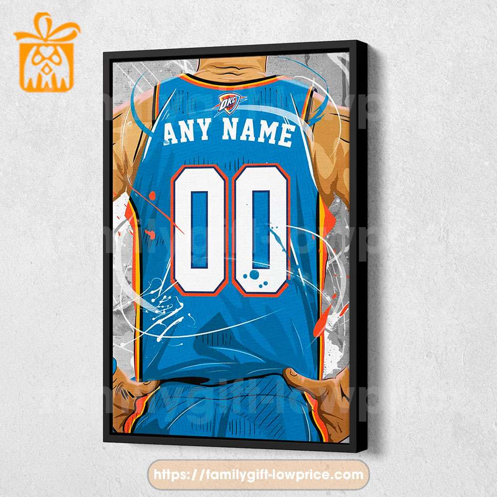 Personalize Your Oklahoma City Jersey NBA Poster with Custom Name and Number - Premium Poster for Room