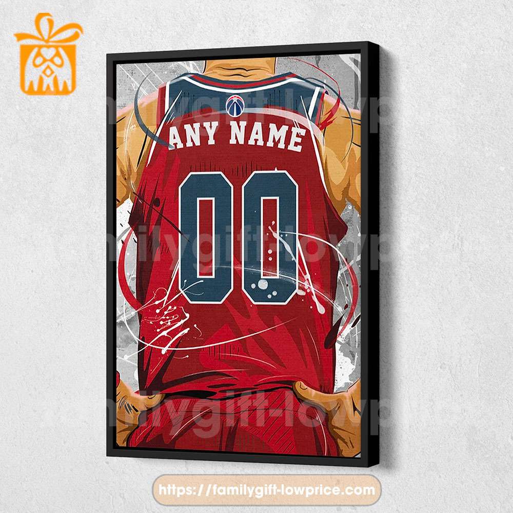 Personalize Your Washington Wizards Jersey NBA Poster with Custom Name and Number - Premium Poster for Room
