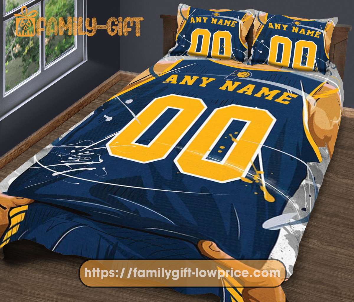 Custom Basketball Bedding NBA Indiana Pacers Jersey With Custom Name and Number - Premium Bedding