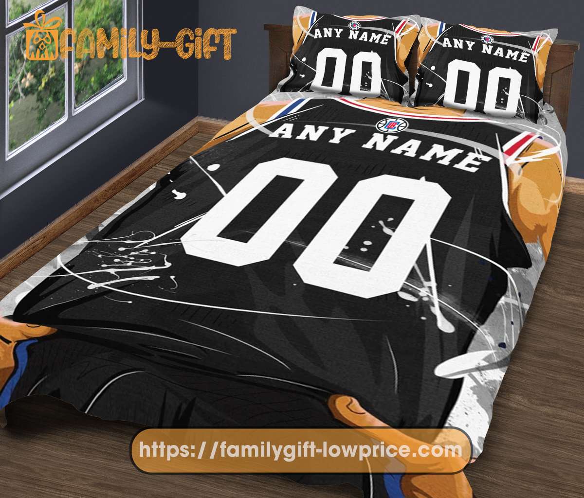 Custom Basketball Bedding NBA LA Clippers Jersey With Custom Name and Number - Premium Bedding