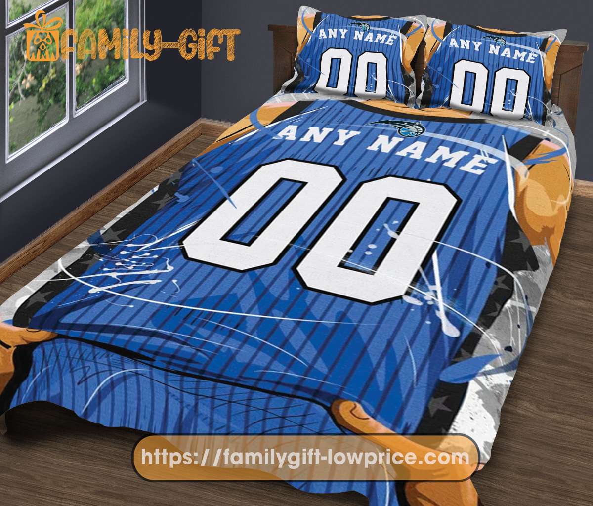 Custom Basketball Bedding NBA Orlando Magic Jersey With Custom Name and Number - Premium Bedding