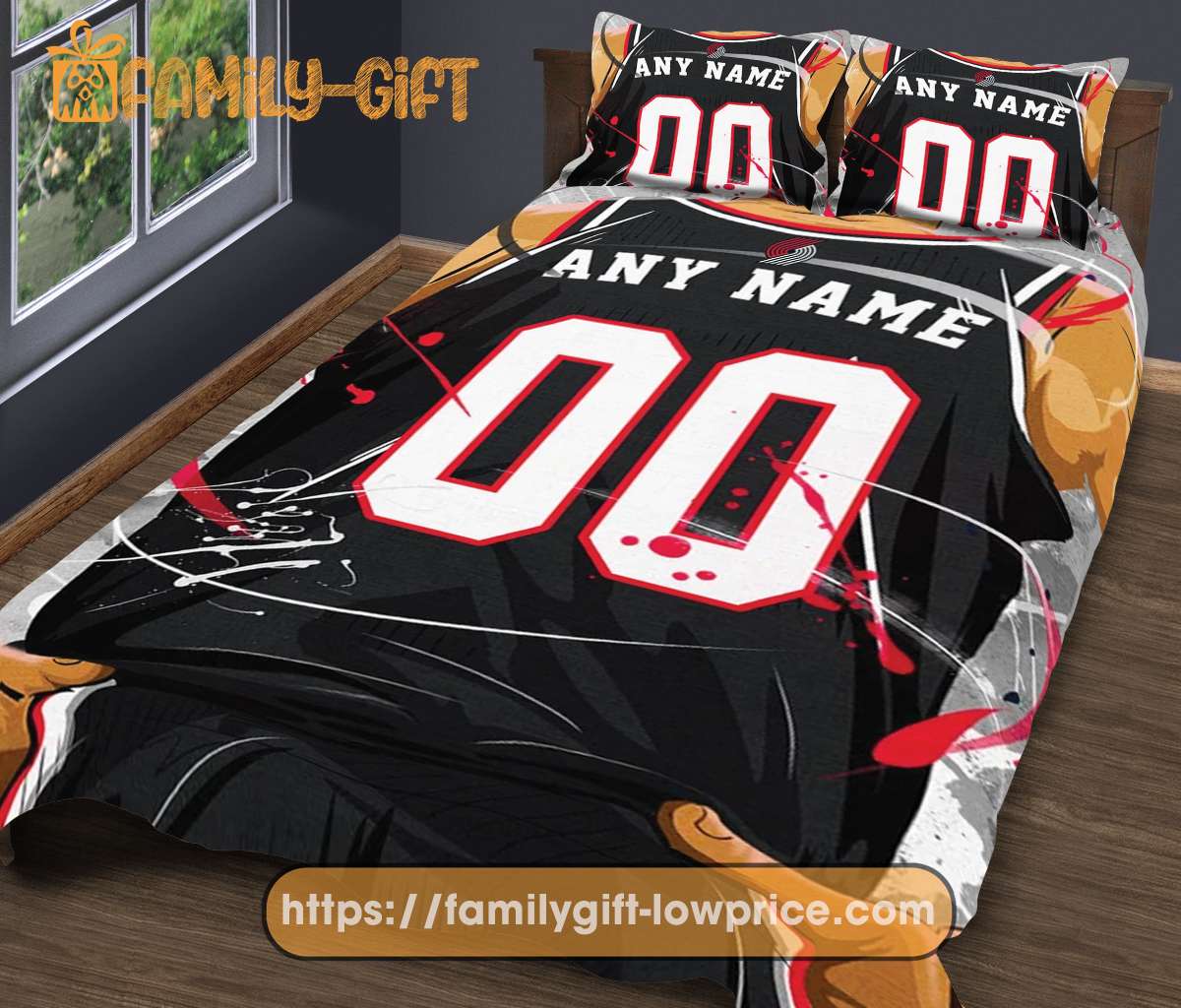 Custom Basketball Bedding NBA Portland Trail Blazers Jersey With Custom Name and Number - Premium Bedding