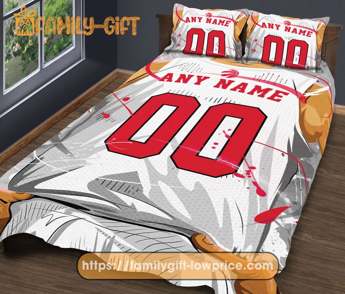 Custom Basketball Bedding NBA Toronto Raptors Jersey With Custom Name and Number - Premium Bedding
