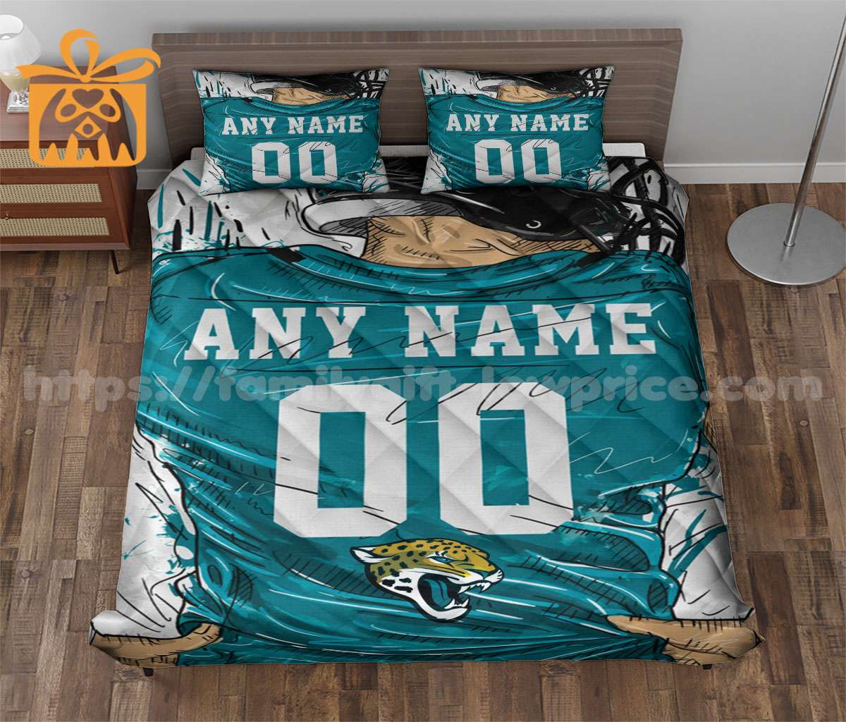 Jaguars Jax Jersey Customized Quilt Bedding Set - Custom Any Name and Number for Men Women