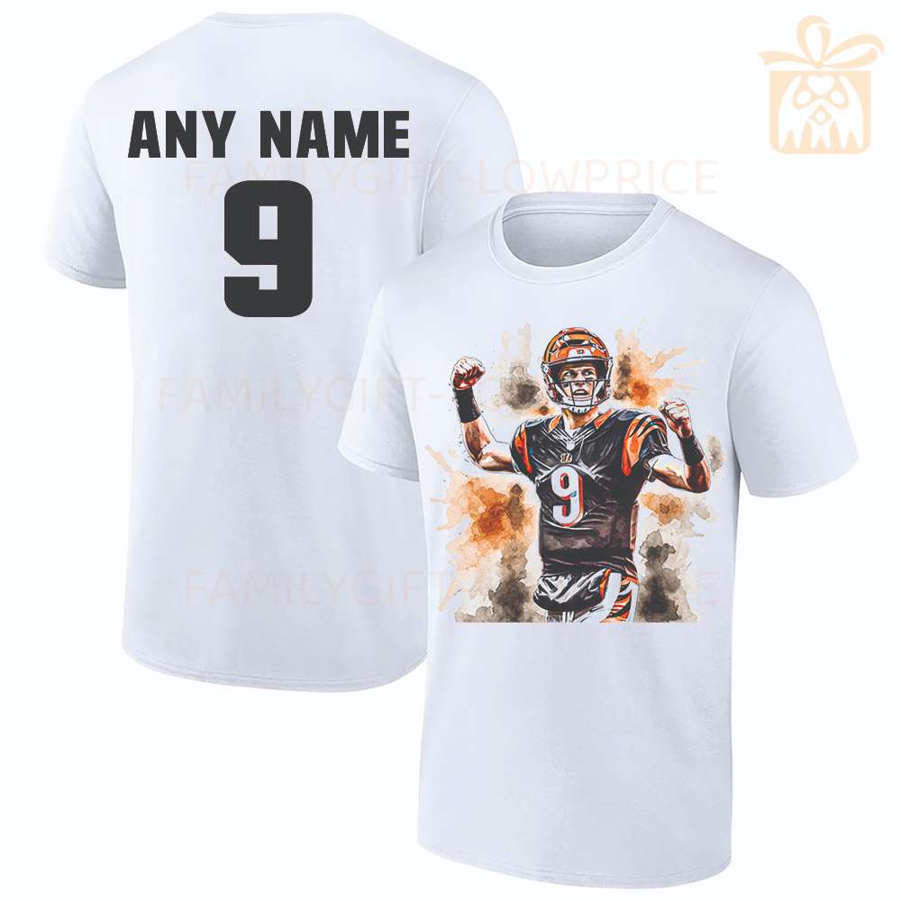 Personalized T Shirts Joe Burrow Bengals Best White NFL Shirt Custom Name and Number