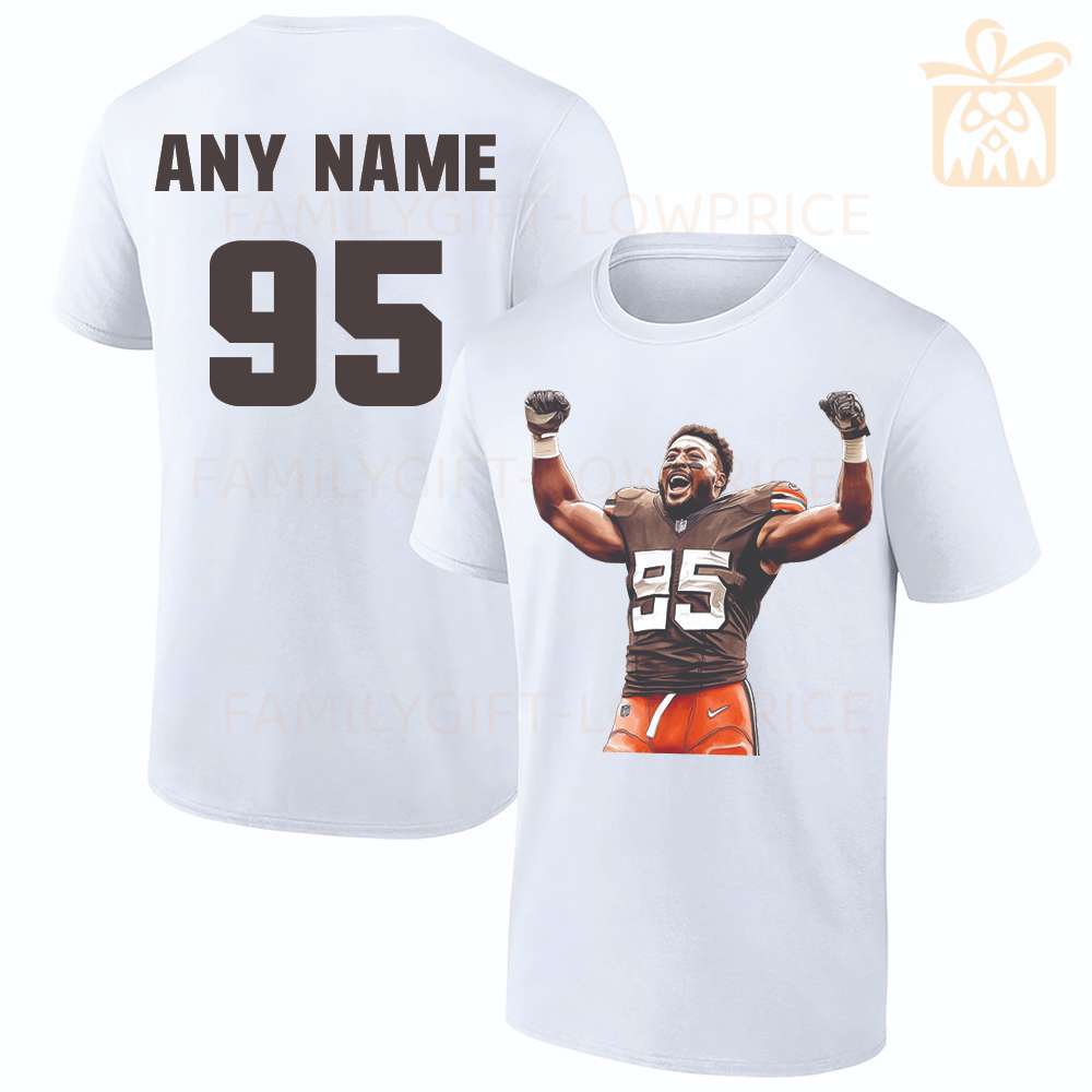 Personalized T Shirts Myles Garrett Browns Best White NFL Shirt Custom Name and Number