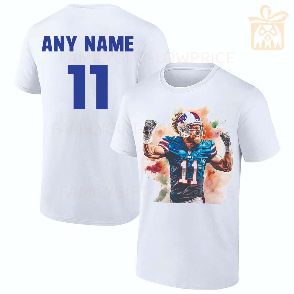 Personalized T Shirts Cole Beasley Bills Best White NFL Shirt Custom Name and Number