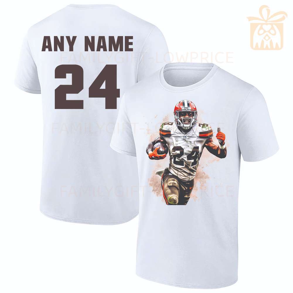 Personalized T Shirts Nick Chubb Browns Best White NFL Shirt Custom Name and Number