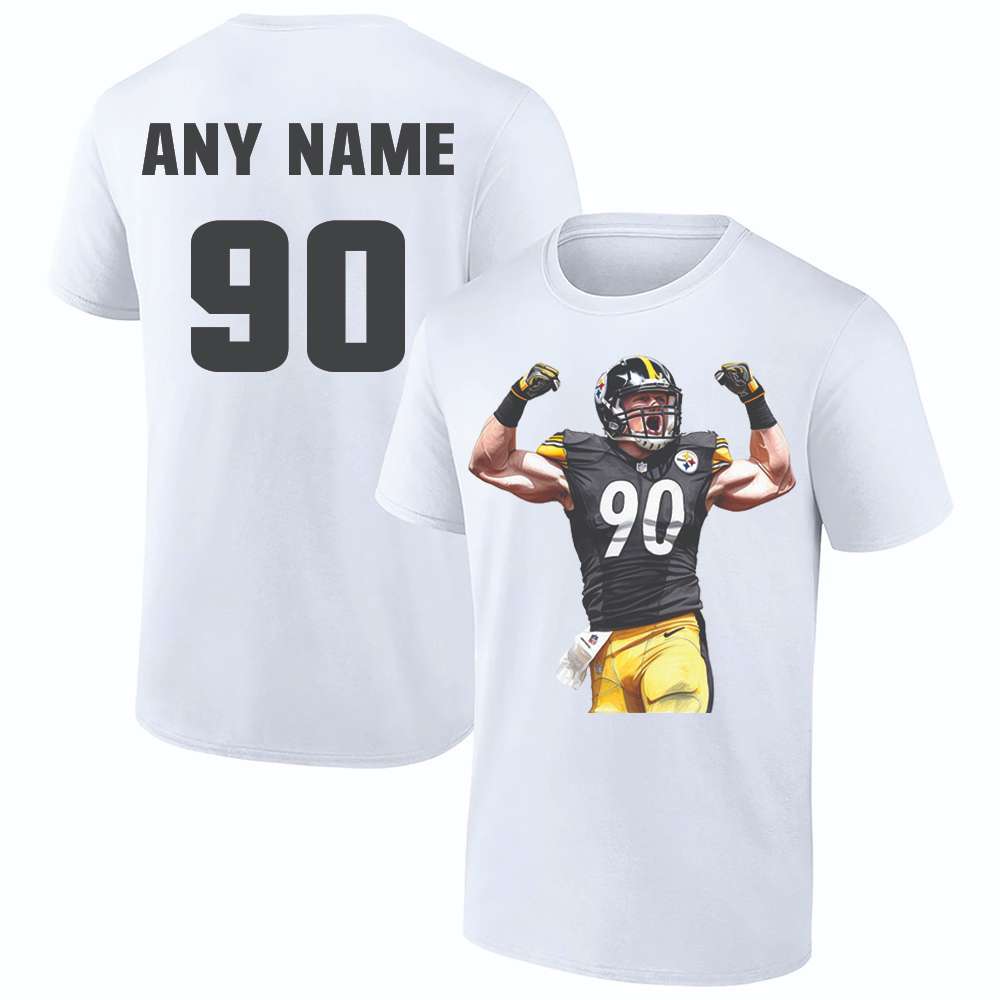 Personalized T Shirts T. J. Watt Steelers Best White NFL Shirt Custom Name and Number