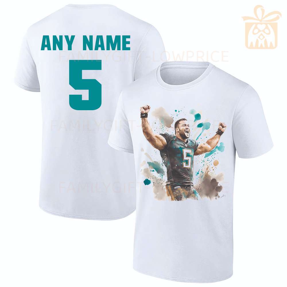 Personalized T Shirts Tim Tebow Jaguars Best White NFL Shirt Custom Name and Number