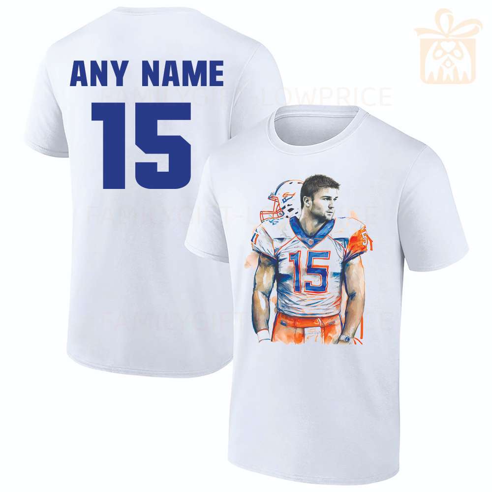 Personalized T Shirts Tim Tebow Florida Gators Best White NFL Shirt Custom Name and Number