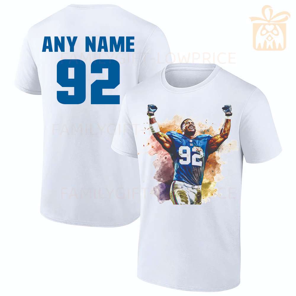 Personalized T Shirts Michael Strahan Giants Best White NFL Shirt Custom Name and Number