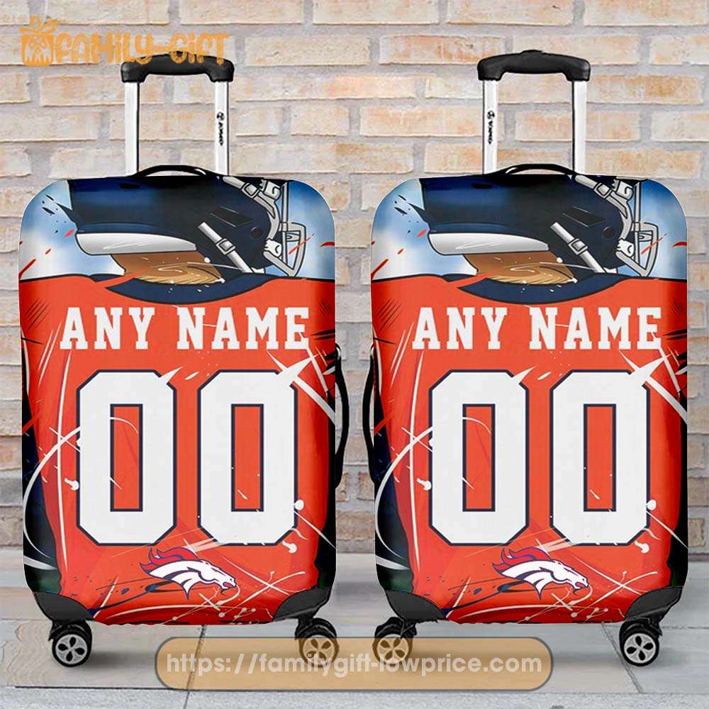Custom Luggage Cover Denver Broncos Jersey Personalized Jersey Luggage Cover Protector