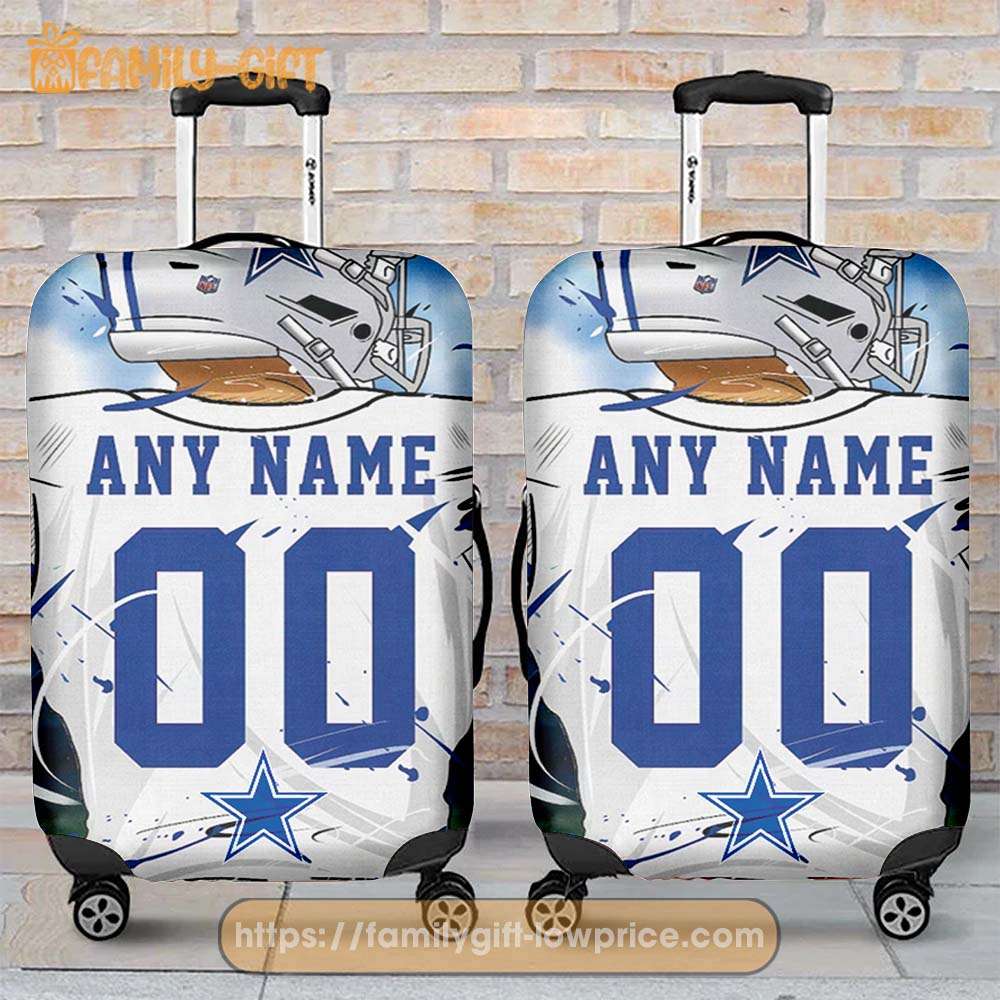 Custom Luggage Cover Dallas Cowboys Jersey Personalized Jersey Luggage Cover Protector