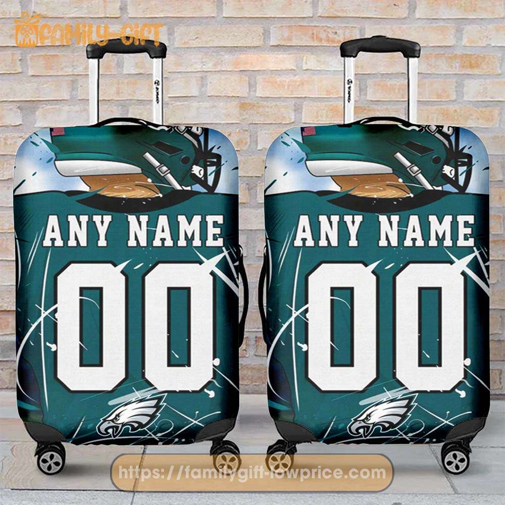 Custom Luggage Cover Philadelphia Eagles Jersey Personalized Jersey Luggage Cover Protector