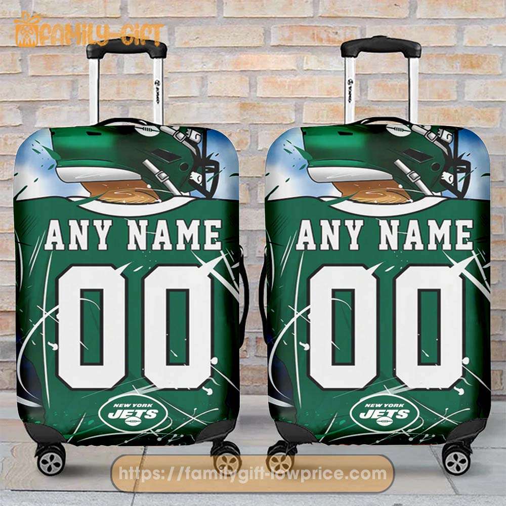 Custom Luggage Cover New York Jets Jersey Personalized Jersey Luggage Cover Protector