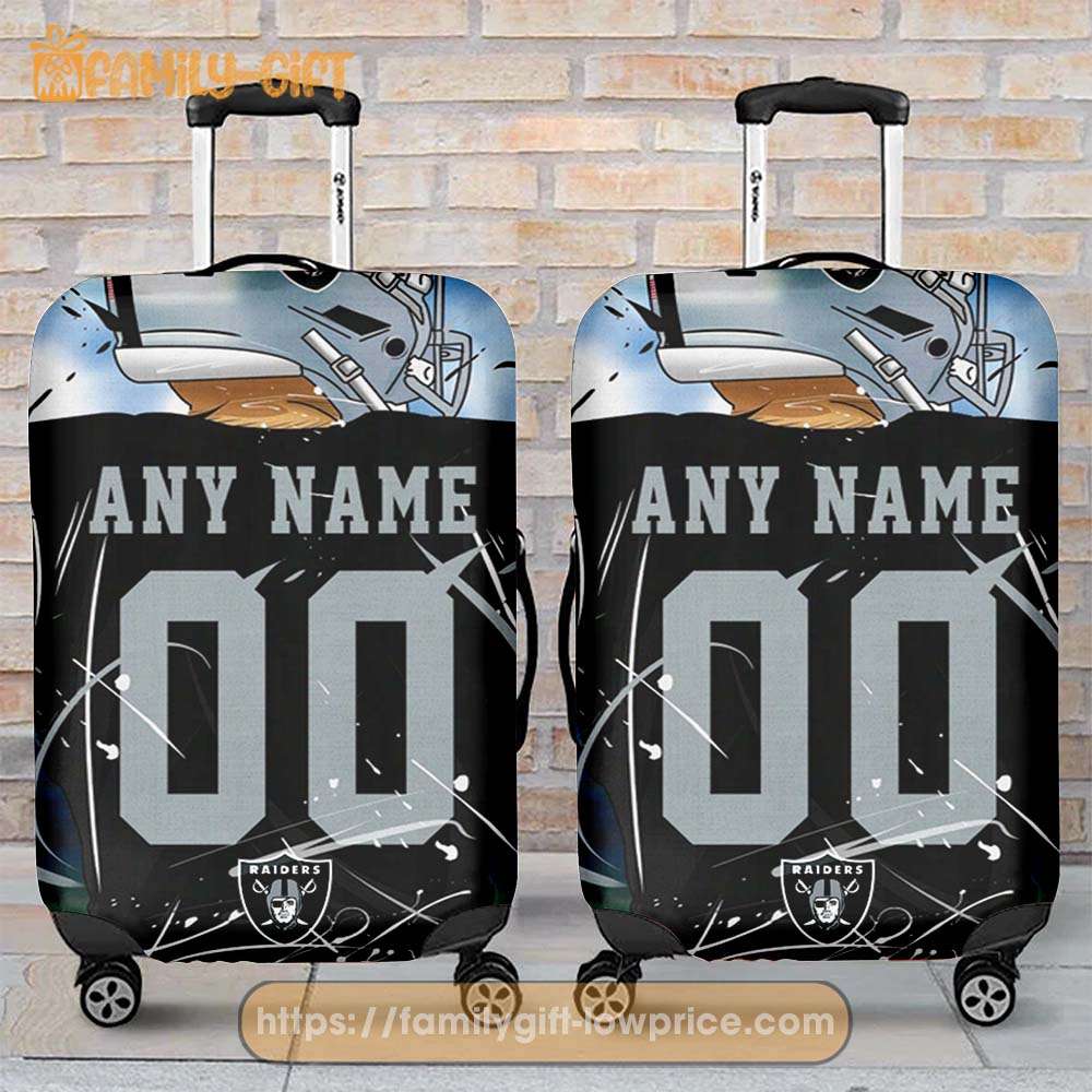 Custom Luggage Cover Las Vegas Raiders Jersey Personalized Jersey Luggage Cover Protector