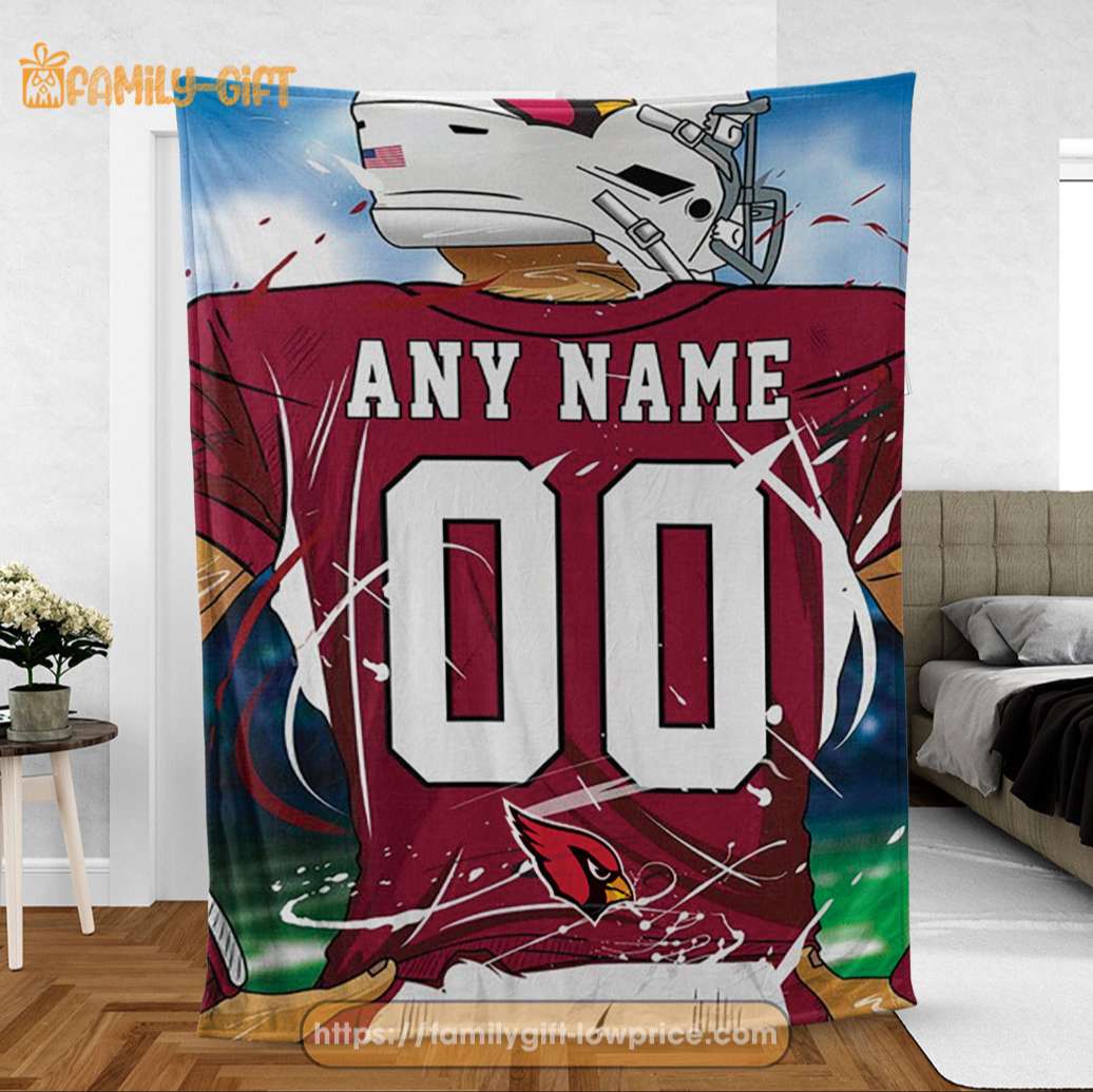 Personalized Jersey Arizona Cardinals Blanket - NFL Blanket - Cute Blanket Gifts for NFL Fans