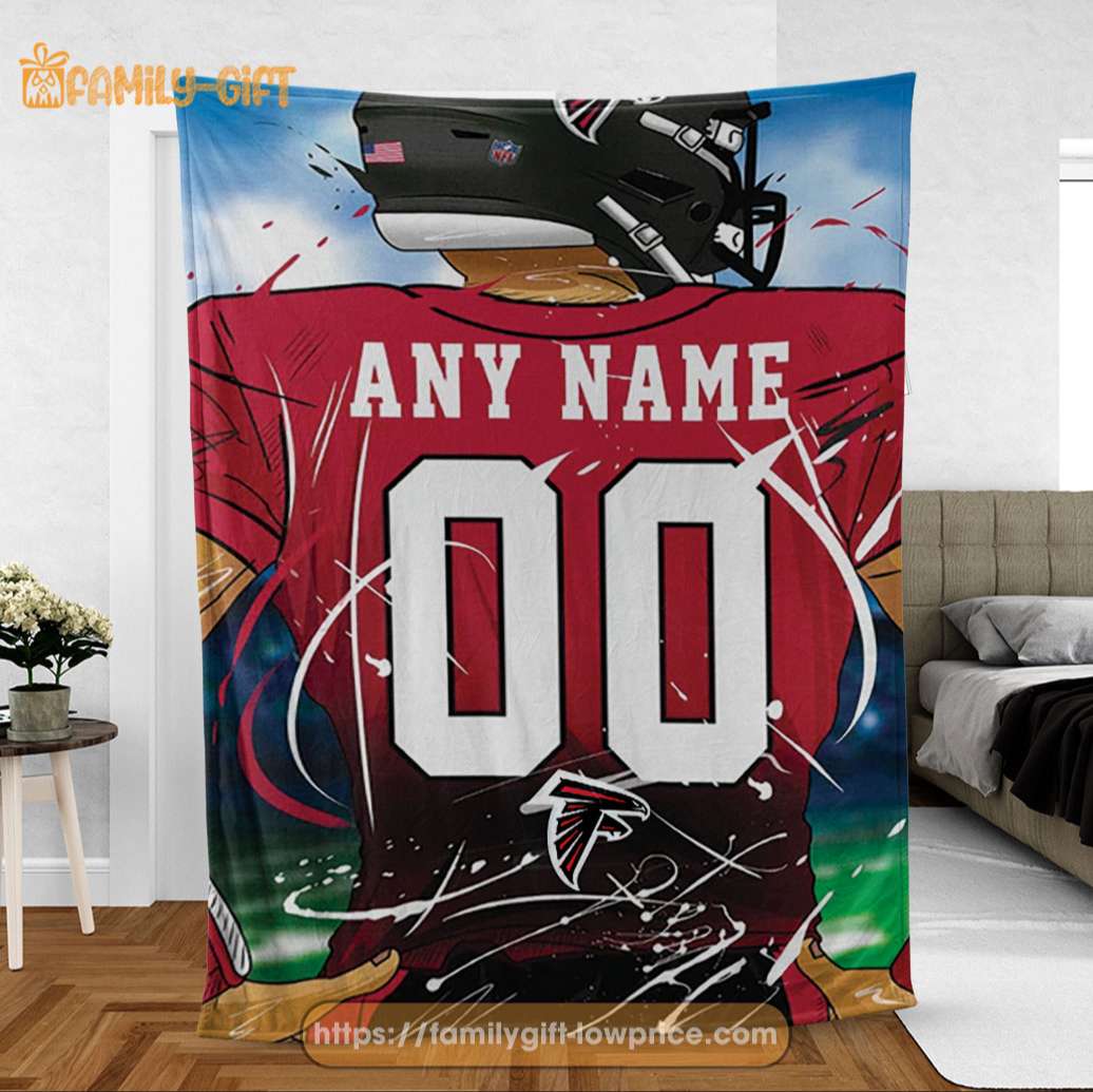 Personalized Jersey Atlanta Falcons Blanket - NFL Blanket - Cute Blanket Gifts for NFL Fans