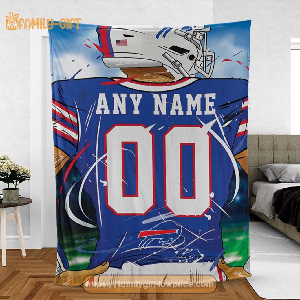 Personalized Jersey Buffalo Bills Blanket - NFL Blanket - Cute Blanket Gifts for NFL Fans