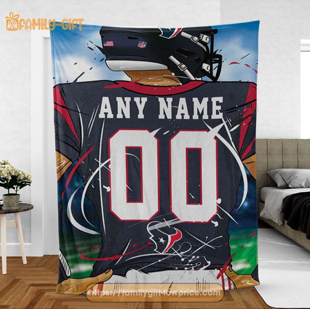Personalized Jersey Houston Texans Blanket - NFL Blanket - Cute Blanket Gifts for NFL Fans