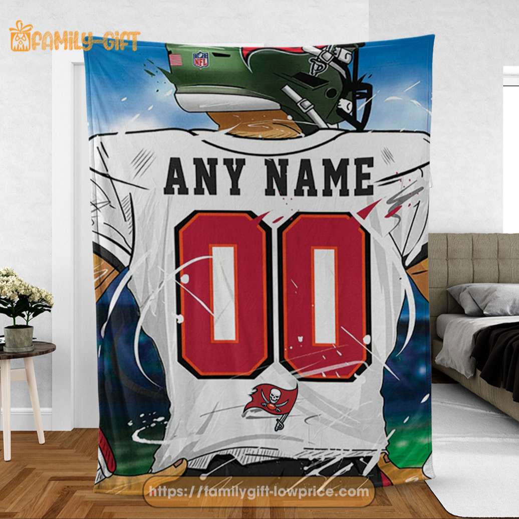 Personalized Jersey Tampa Bay Buccaneers Blanket - NFL Blanket - Cute Blanket Gifts for NFL Fans