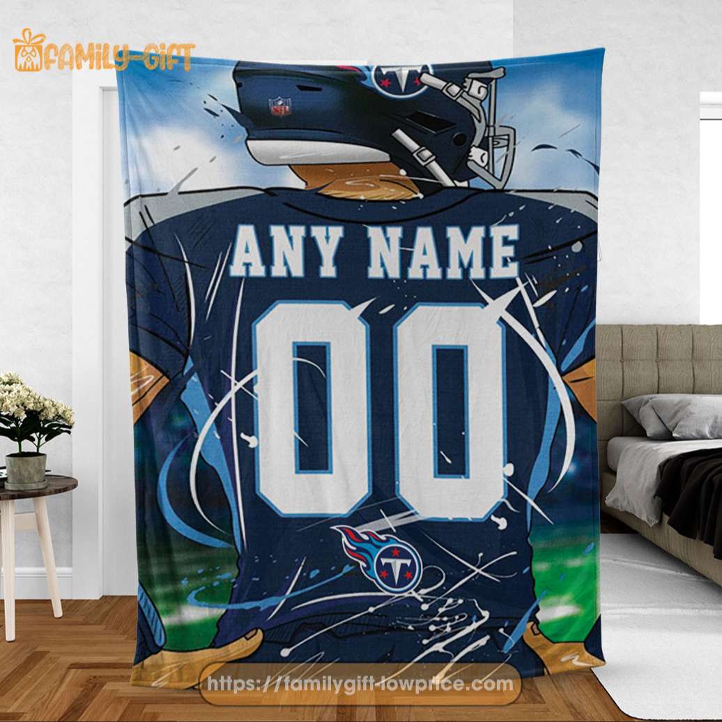 Personalized Jersey Tennessee Titans Blanket - NFL Blanket - Cute Blanket Gifts for NFL Fans