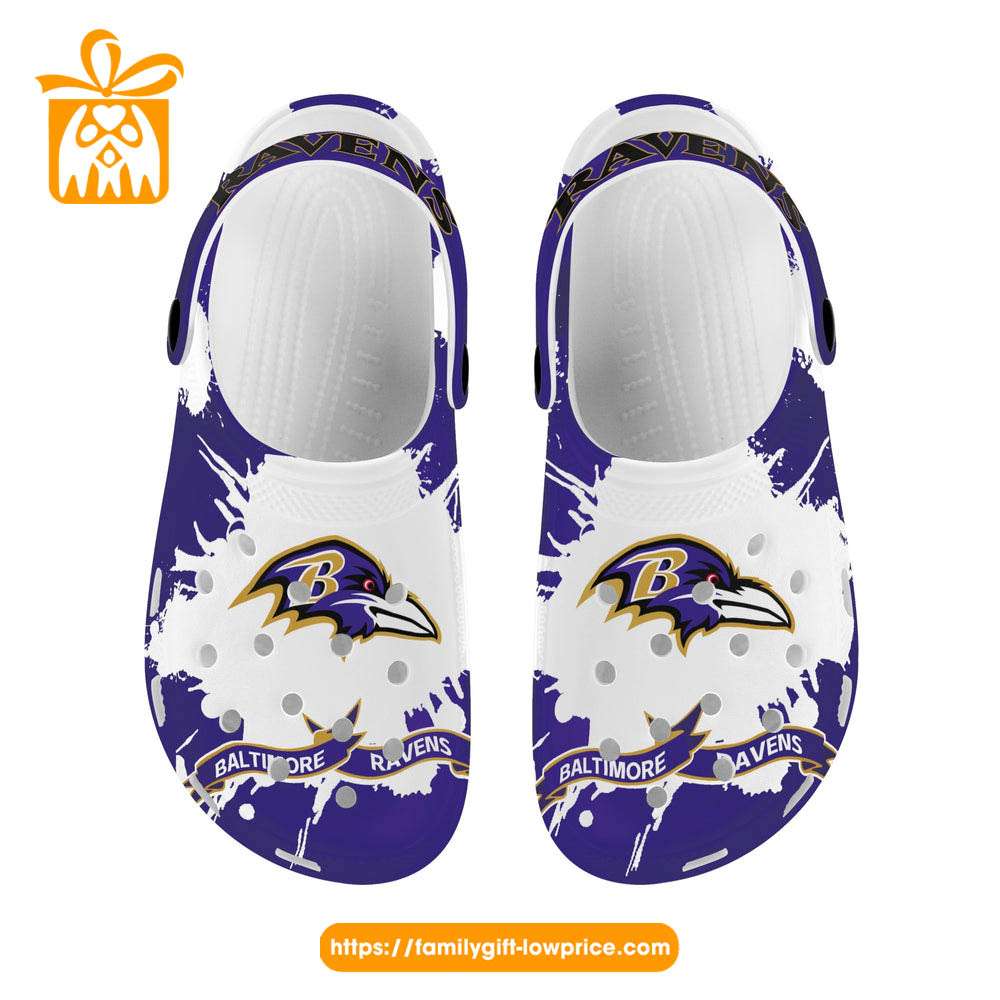 NFL Crocs - Baltimore Ravens Crocs Clog Shoes for Men & Women - Custom Crocs Shoes