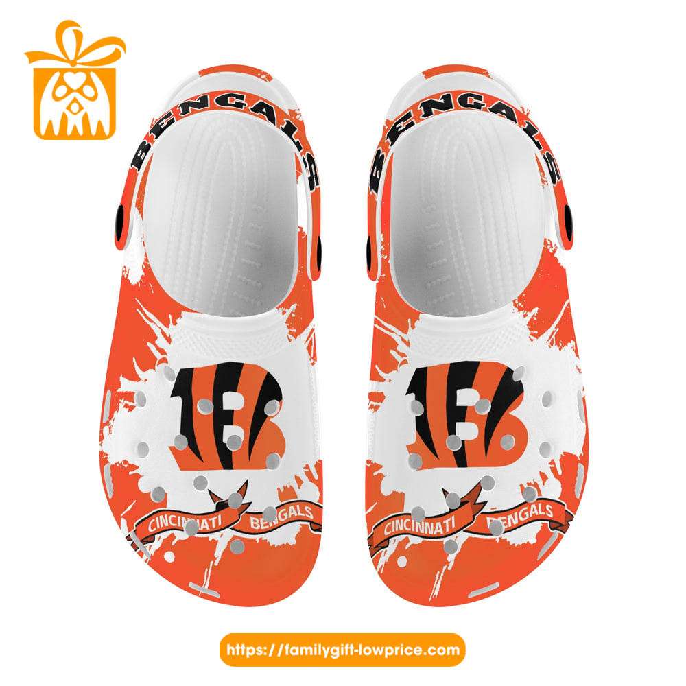 NFL Crocs - Cincinnati Bengals Crocs Clog Shoes for Men & Women - Custom Crocs Shoes