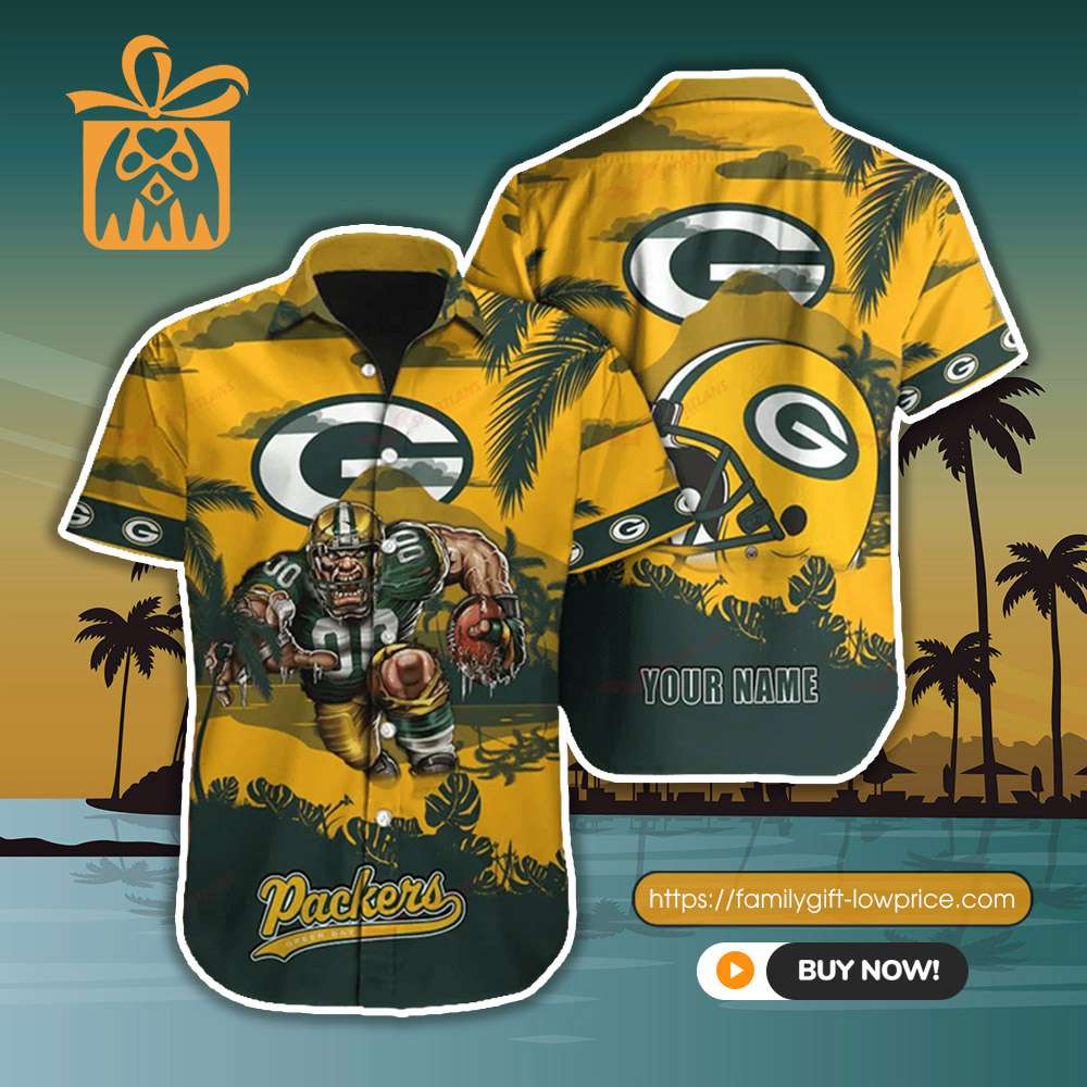 NFL Green Bay Packers Hawaiian Shirt Custom Name - Ingenious Gifts