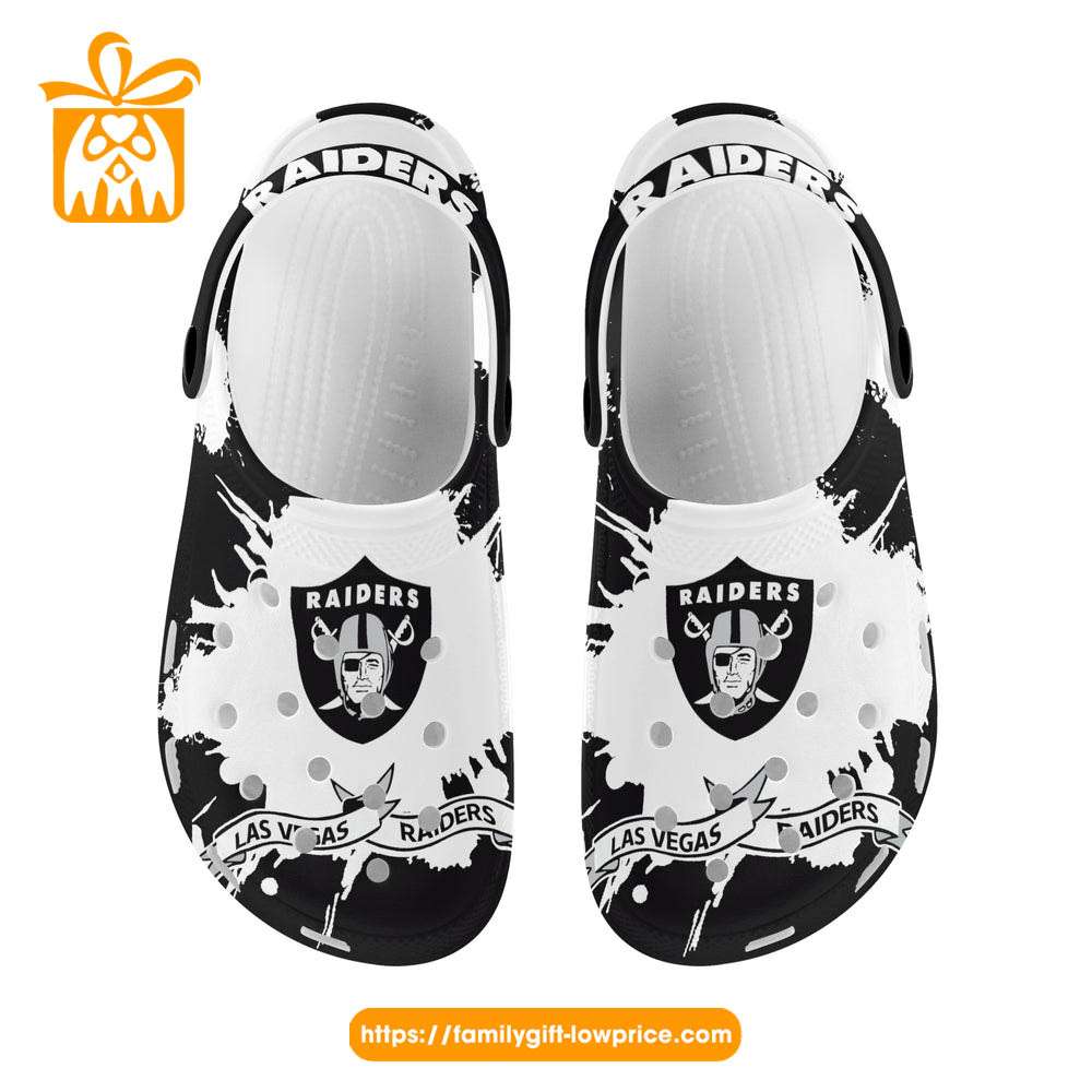 NFL Crocs - Las Vegas Raiders Crocs Clog Shoes for Men & Women - Custom Crocs Shoes