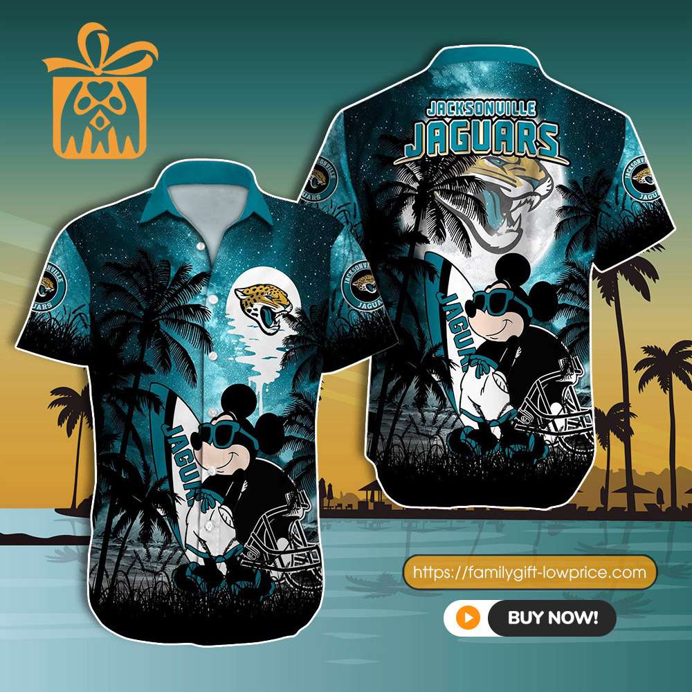 Custom Name Jacksonville Jaguars Hawaiian Shirt NFL Football Button Up  Hawaiian Shirt - T-shirts Low Price