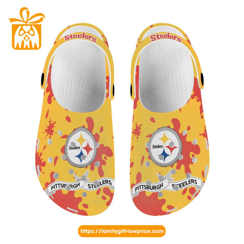 NFL Crocs - Pittsburgh Steelers Crocs Clog Shoes for Men & Women - Custom Crocs Shoes