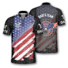 American Athlete Red Custom Darts Polo Shirts for Men, Flag Shirt, Dart Shirt