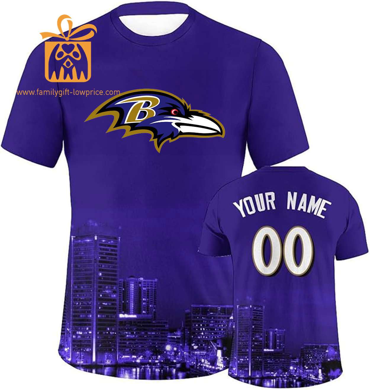 Baltimore Ravens Custom Football Shirts – Personalized Name & Number, Ideal for Fans