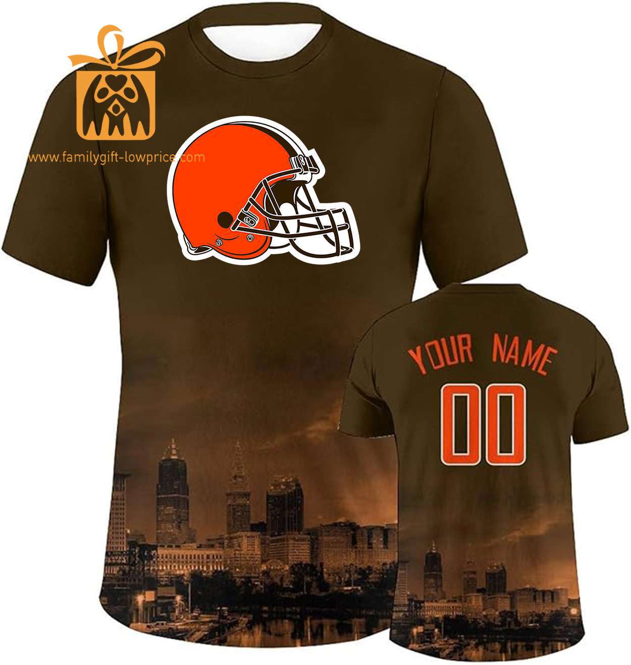Cleveland Browns Custom Football Shirts – Personalized Name & Number, Ideal for Fans