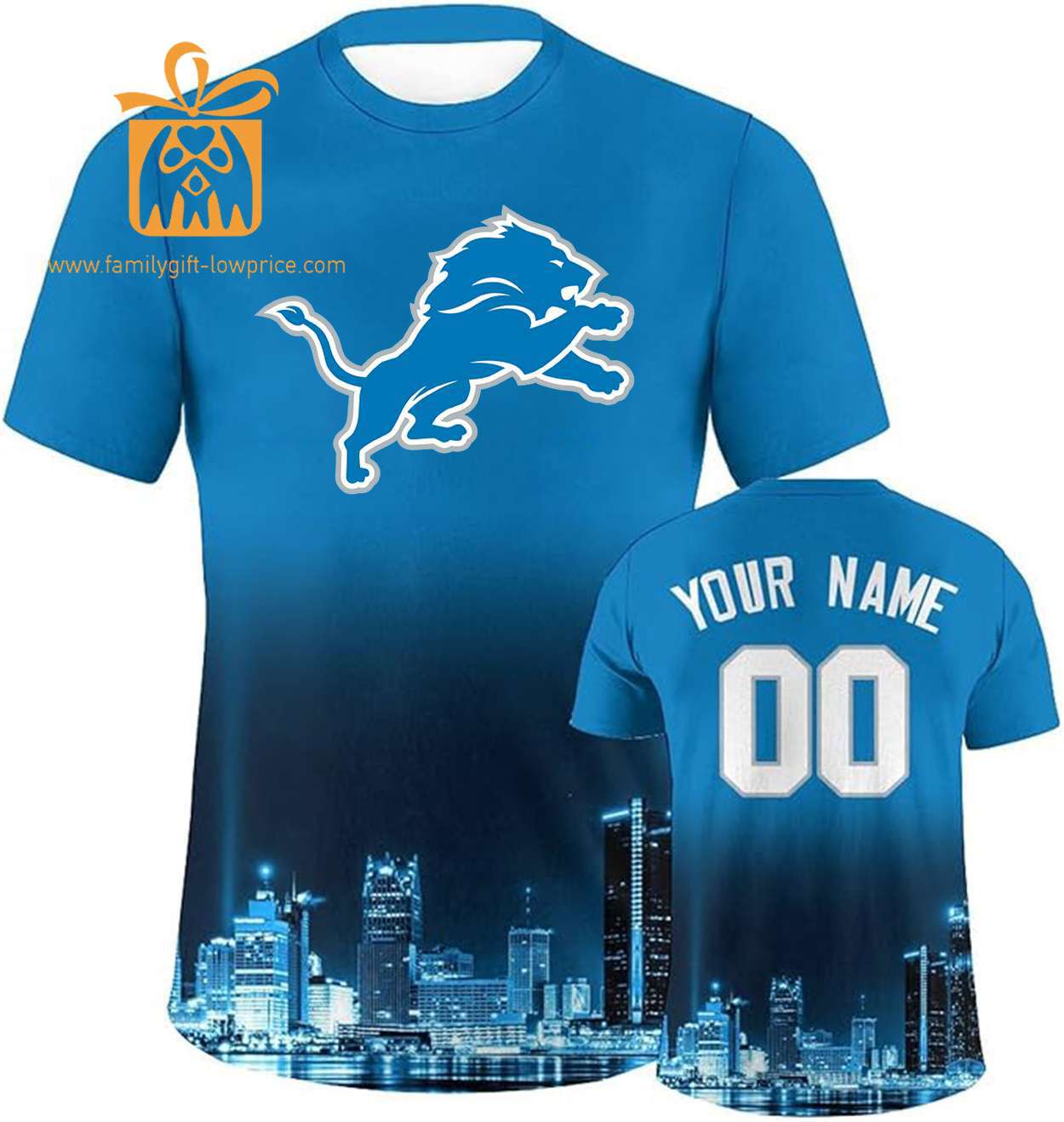 Detroit Lions Custom Football Shirts – Personalized Name & Number, Ideal for Fans