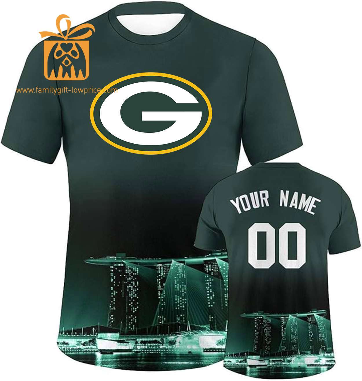 Green Bay Packers Custom Football Shirts – Personalized Name & Number, Ideal for Fans