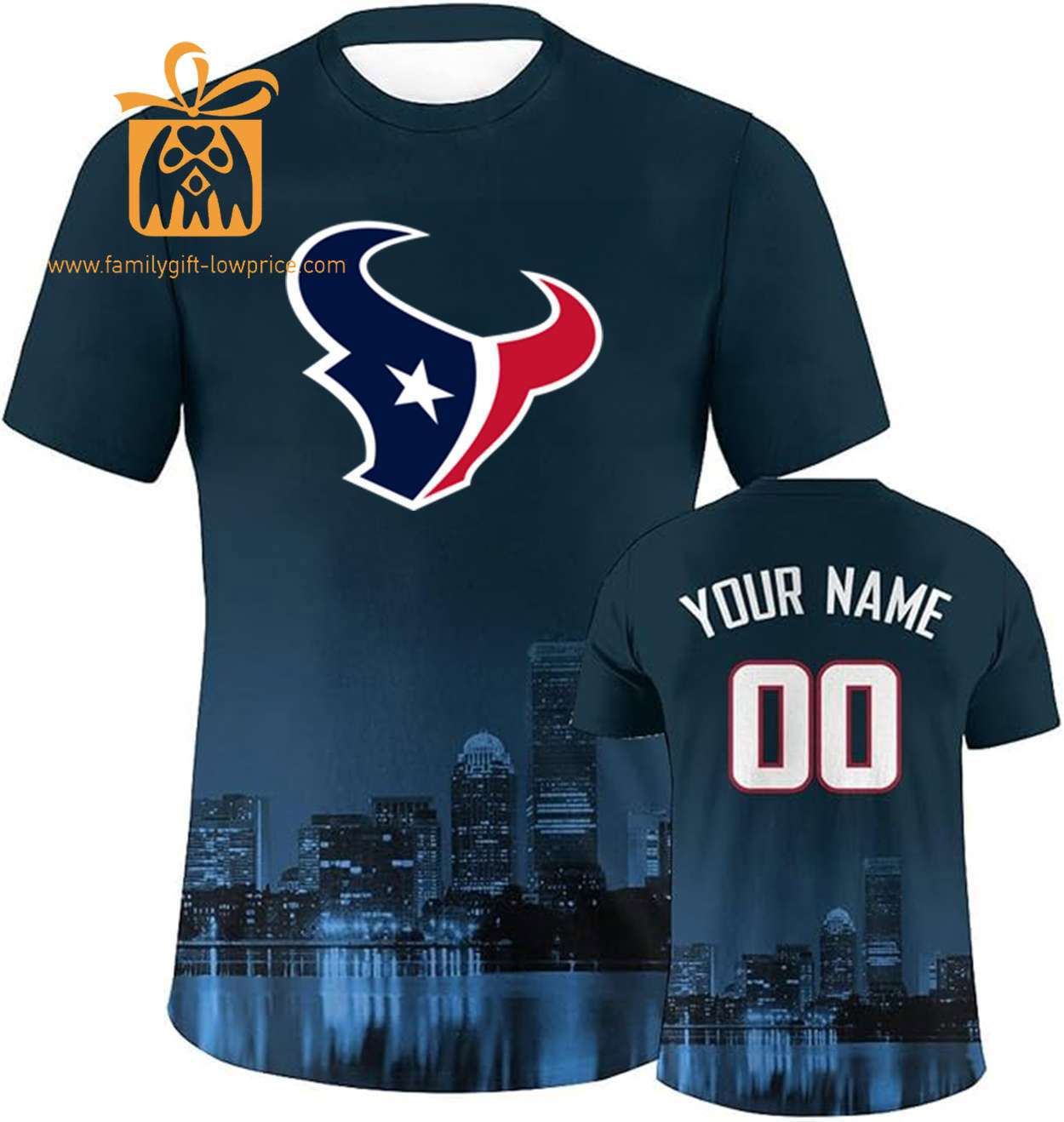 Houston Texans Custom Football Shirts - Personalized Name & Number, Ideal for Fans