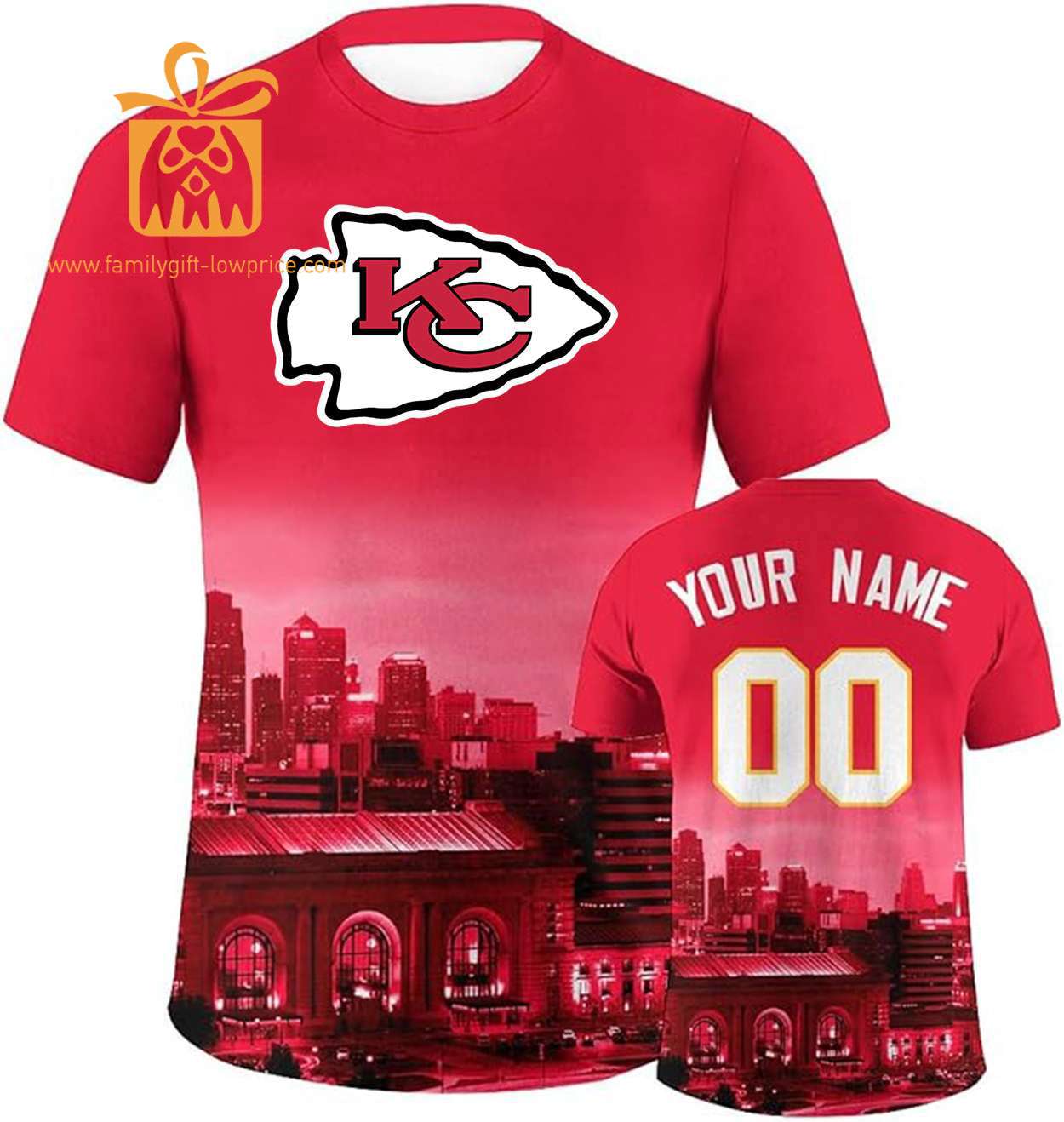 Kansas City Chiefs Custom Football Shirts – Personalized Name & Number, Ideal for Fans