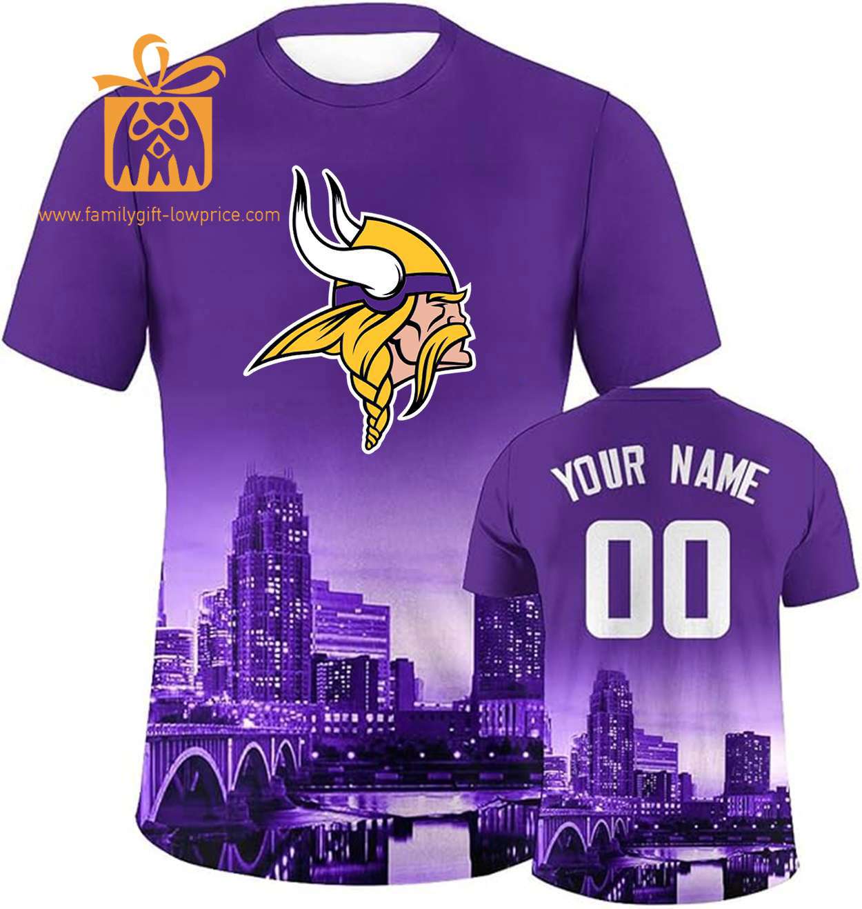 Minnesota Vikings Custom Football Shirts – Personalized Name & Number, Ideal for Fans